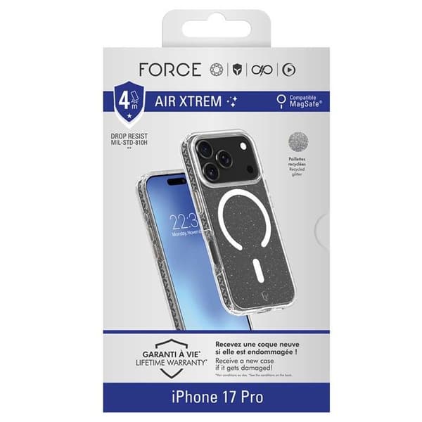 FC Air Xtrem MagSafe-skal - iPhone 17 Pro - Återvunnet - Glitter