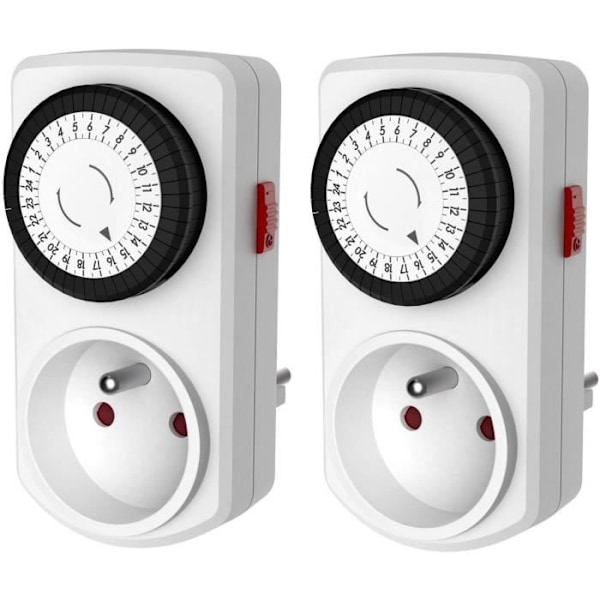 Set med 2 Mini Daily Mechanical Programmers - GAO - 3680 W - 48 program - Vit