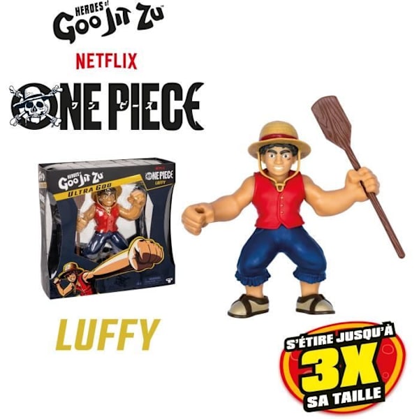 Ultragoo Luffy 17cm - HERoes OF GOO JIT ZU - ONE PIECE - Stretchbar figur med tillbehör
