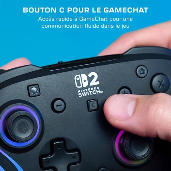 Gamepad - Nintendo Switch 2 - Afterglow Wave - RGB - Trådlös - Svart - Turtle Beach