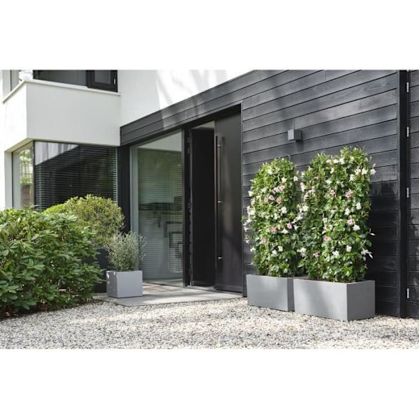 Elho Vivo Next Square 40 Blomlåda - Grå - Ø 39 x H 38 cm - inomhus/utomhus - 100% återvunnet