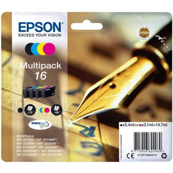 EPSON Cartridge 16 Feather - Svart och tricolor - 14,7 ml