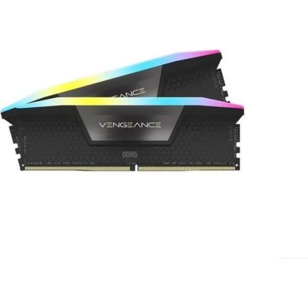 RAM - Corsair Vegeance RGB DDR5 - 32GB 2x16GB DIMM - 6000MHz - Unbuffered, 40-40-40-77, XMP 3.0, Black HeatSpreader, RGB LED, 1,35V