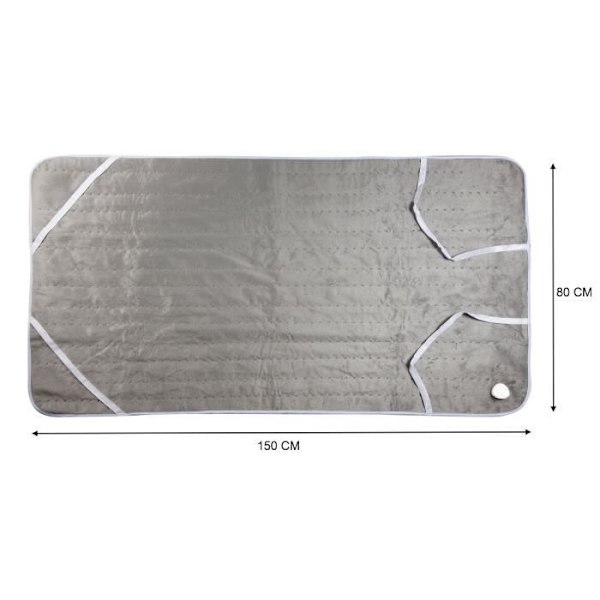 DOMO 1-person elektrisk sängvärmare - 6 värmenivåer - Främjar avkoppling - Flanell fleece - 150x80 cm - Grå