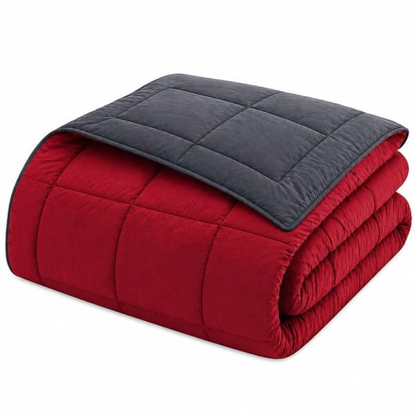 HUDSON Lightweight Microfiber Duvet 200g / m² 240x260cm Grå & Röd