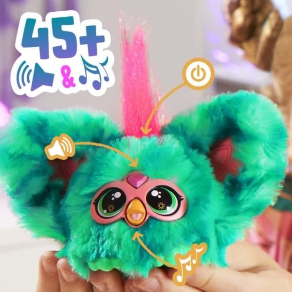 Furby Furblets Mello-Nee, elektronisk miniplyschleksak för flickor och pojkar, över 45 ljud, 6 år och uppåt, Hasbro