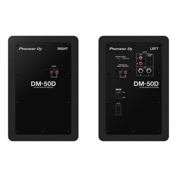 Ett par Pioneer DJ DM-50D övervakningshögtalare - Basreflex - 2x25W - DJ eller produktionsläge - Svart