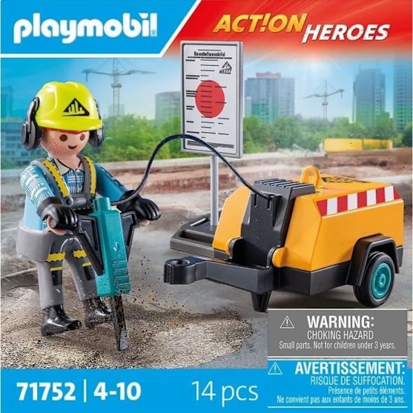 PLAYMOBIL 71752 Jackhammer och signalarbetare