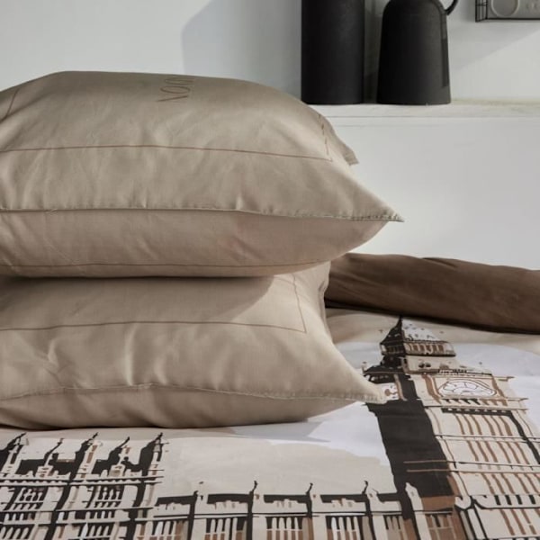 Sängkläder - IDAG - JAVA - 2 personer - 240x220 cm - Bomull - Londontryck - Beige