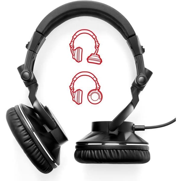 HERCULES HDP DJ60 - DJ-hörlurar - Högpresterande ljud - Optimal isolering - Vikbar - 3 m kabel - Svart