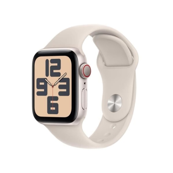 Apple Watch SE GPS + Cellular - 40 mm - Starlight aluminiumfodral - Starlight Sport Band - M/L