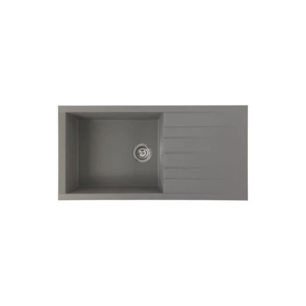 STRADOUR CUBE inbyggt diskbänk, i SMC GREY CONCRETE - 16, 1 skål, storlek 100 * 50 cm, manuellt avfall