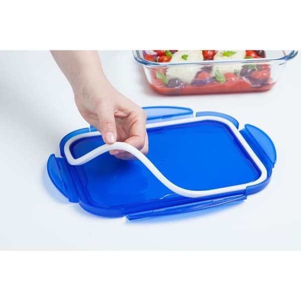 Set med 3 matlådor - PYREX - Cook & Go - Glas - Rektangulär - Lufttätt lock - 0,8 L