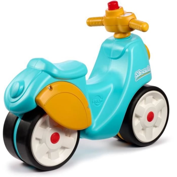 FALK - Strada småskoter - tysta hjul, riktningsstyrt styre med horn - blå och gul