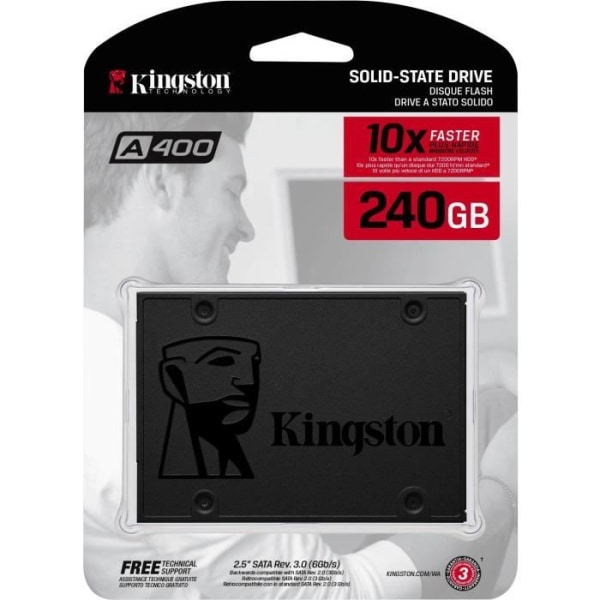 Kingston SSD Intern A400 2,5 (240 GB) - SA400S37 / 240G