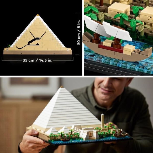 LEGO 21058 arkitektur Den stora pyramiden i Giza, kreativ hobbymodell att bygga, världsmonument och dekoration