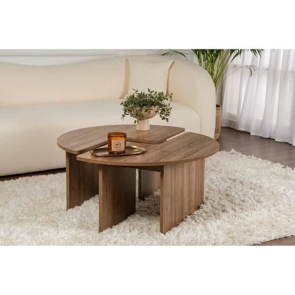 Soffbord - MOIRA - Runt - Valnöt - 90 x 90 x 41 cm
