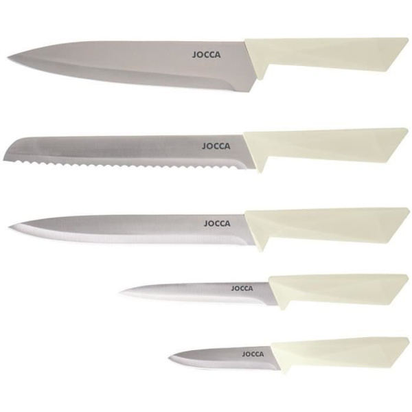 Set med 5 knivar - JOCCA - Polypropylenblock - Beige