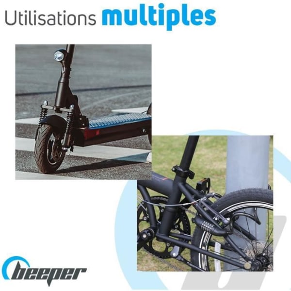 BEEPER - ME129-6 elektrisk skoter och cykellås med anpassningsbar kod