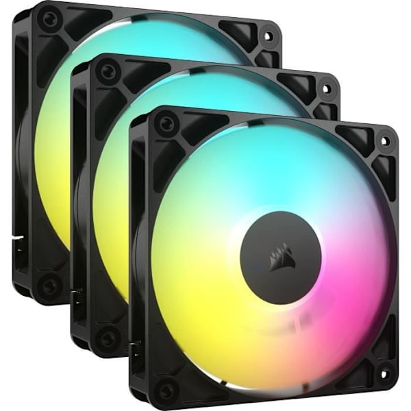Paket med 3 120 mm PWM-fläktar - CORSAIR - RS120 Svart