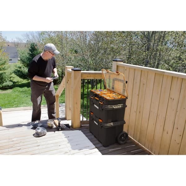 3-i-1 modulärt system - WORW BY KETER - STACK N ROLL - 48 x 39 x 69,5 cm - Svart