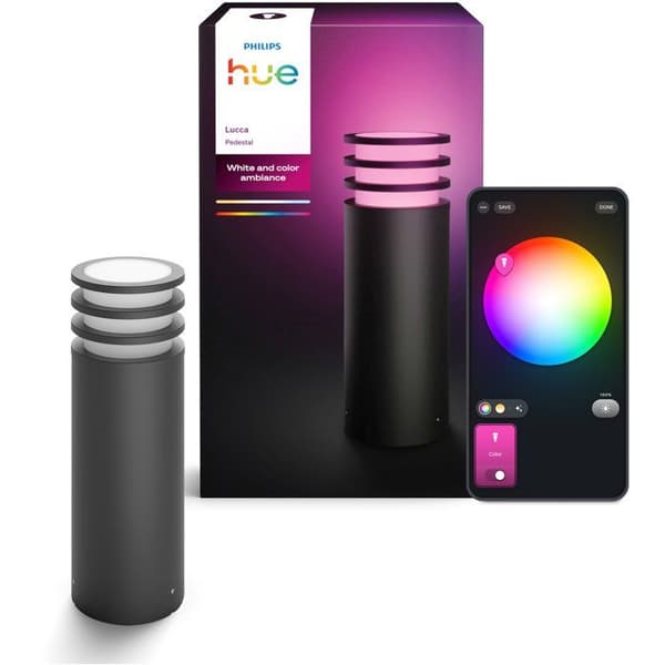 Golvlampa - PHILIPS HUE - Lucca - Antracit - 1xA60 WCA - IP44