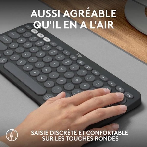 LOGITECH - Trådlöst tangentbord - Pebble Keys 2 M380s - Bluetooth - Easy-Switch-knapp - Grafit - (920-011803)