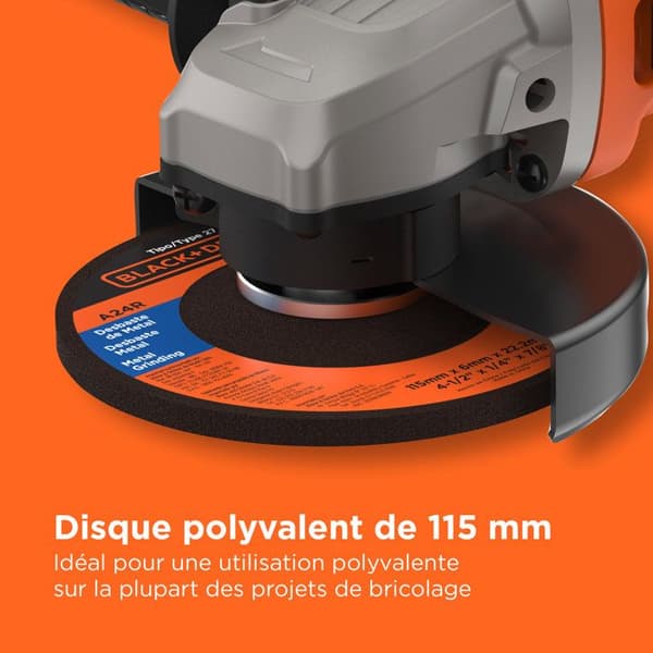 BLACK & DECKER 710 watt vinkelslipare - 115mm