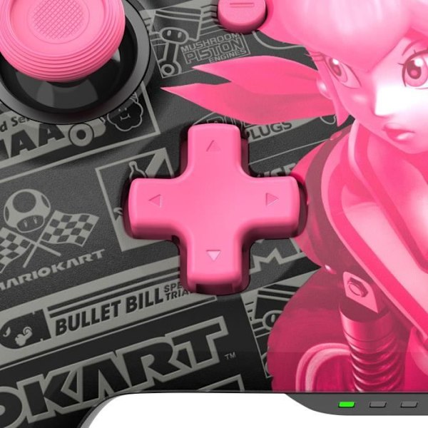 PDP - Glow Wireless Controller för Nintendo Switch och Switch OLED - Grand Prix Peach - Svart och Rosa