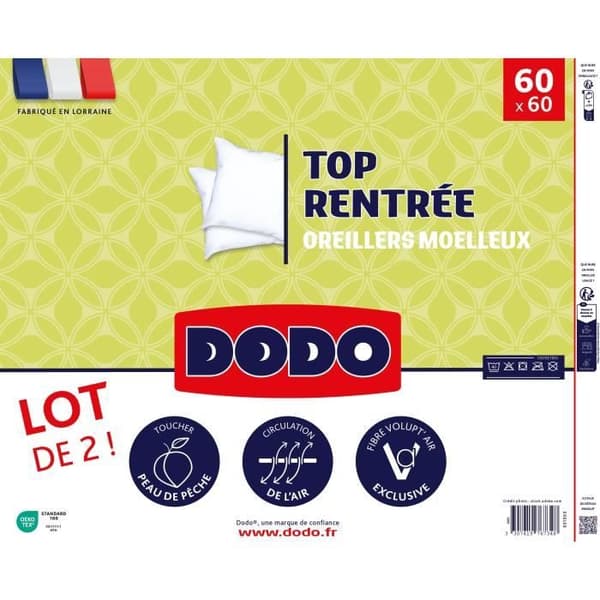 DODO Set med 2 kuddar - Skolstartstopp - Mjuka kuddar - 60 x 60 cm
