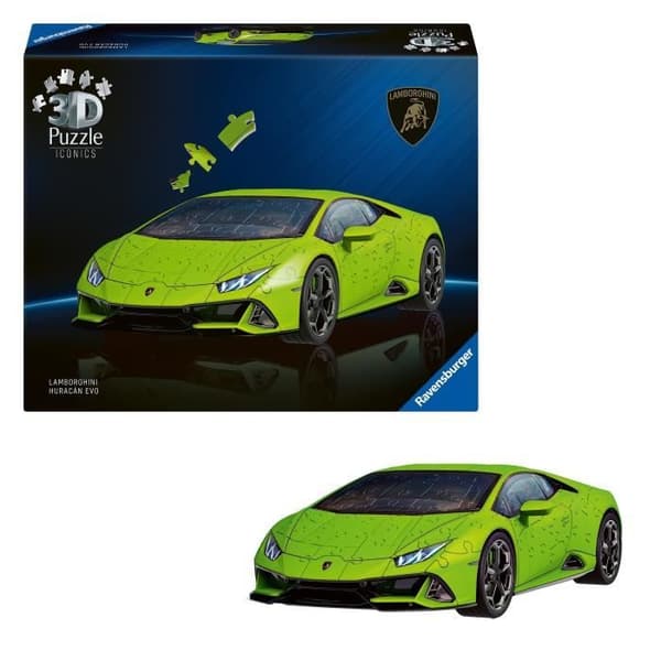 3D-pusselikoner - Lamborghini Huracán EVO - Grön utgåva