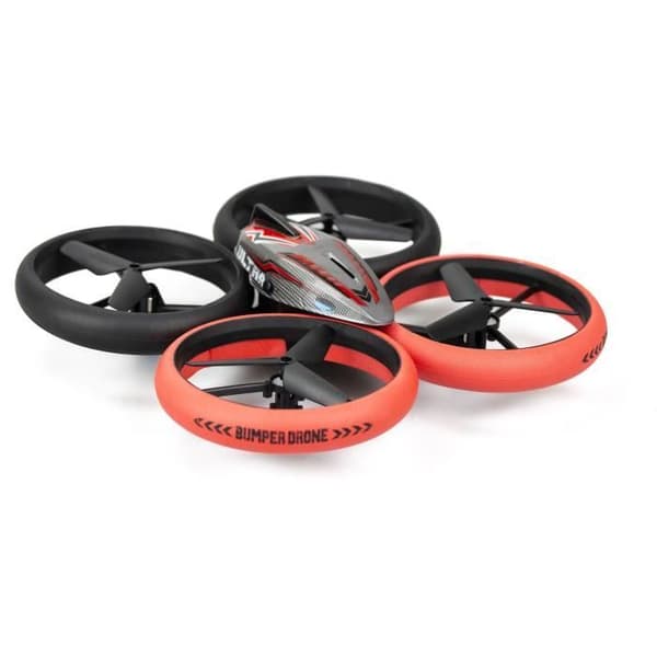 Fjärrstyrd drönare - FLYBOTIC - Bumper Drone Bed - 17 cm - röd och svart - 8 år