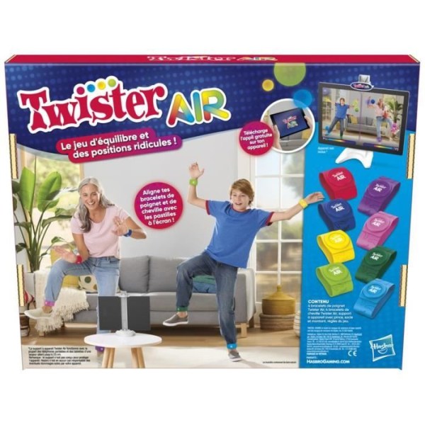 Twister Air, Twister-spel med AR-app, ansluter till smartphones och surfplattor, aktiva gruppspel, 8 år