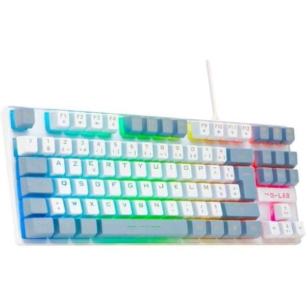Speltangentbord - The G-Lab - KEYZ CESIUM - RGB - Vit & Grå - TKL Grå, Vit