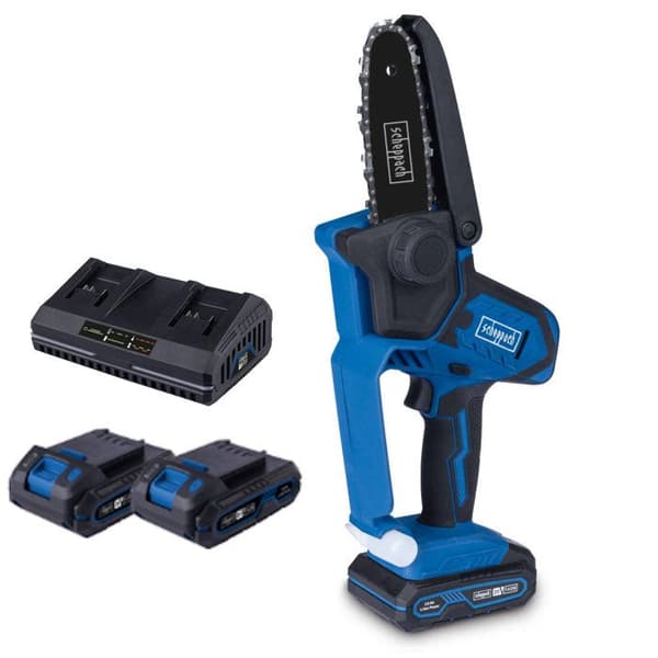 SCHEPPACH C-PS100-X sladdlös trädgårdssåg - SET S - 2 20V IXES 2 Ah batterier + dubbelladdare