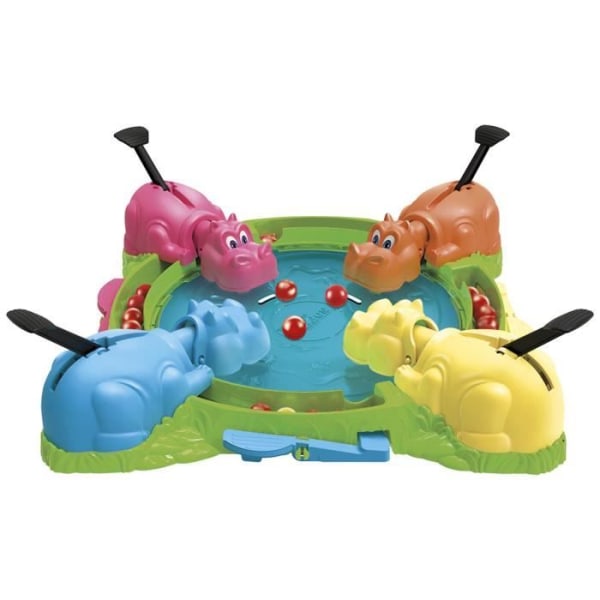 Gluttonous Hippos, brädspel för barn, brädspel, från 4 år, för 2 till 4 spelare, Hasbro Gaming