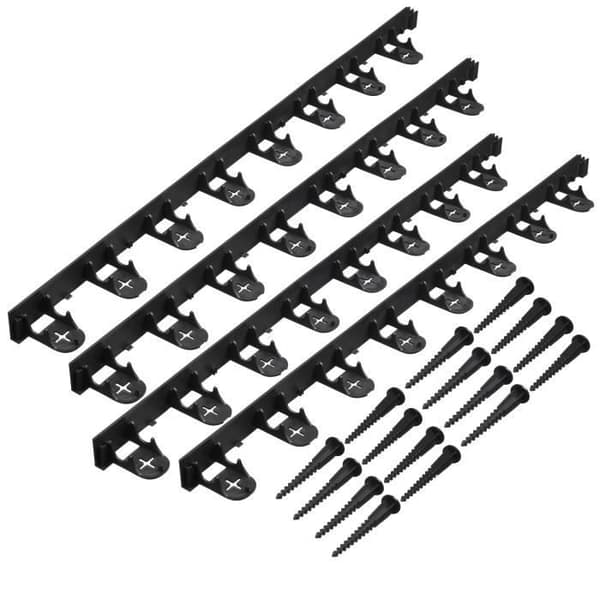 NATUR Gräsmatta i polypropen och polyeten - 16 förankringar - H 4,5 x (4 x L100) cm - Svart