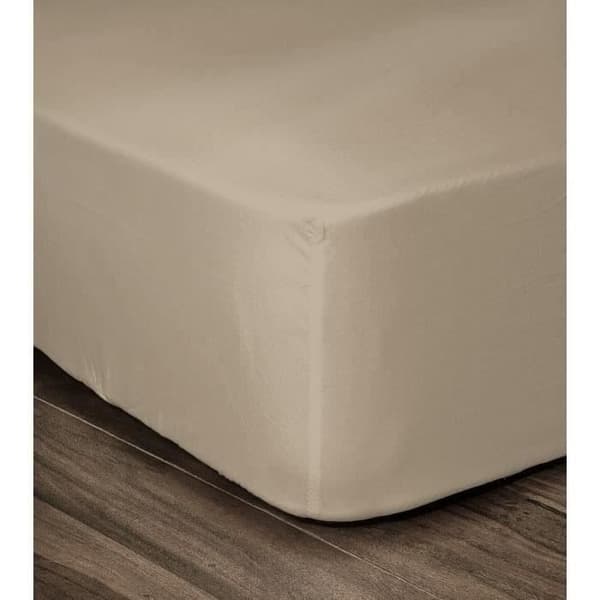 LOVELY HOME Monterat ark 100% bomull 180x200cm - hatt 35 cm - beige