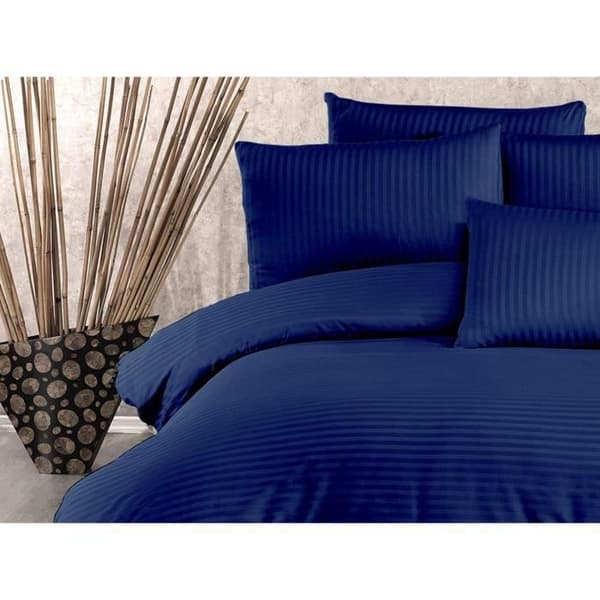 Bäddset - 1 påslakan 220 x 240 cm + 2 örngott 60 x 60 cm - 70% polyester, 30% bomull - Blå