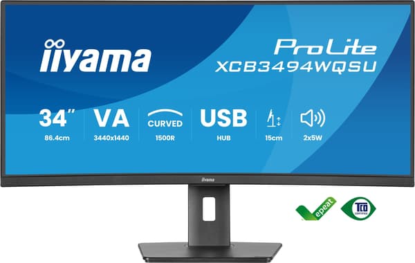 Böjd PC-skärm - IIYAMA - 34" - 120Hz - VA-panel - 0,4ms - PROLITE