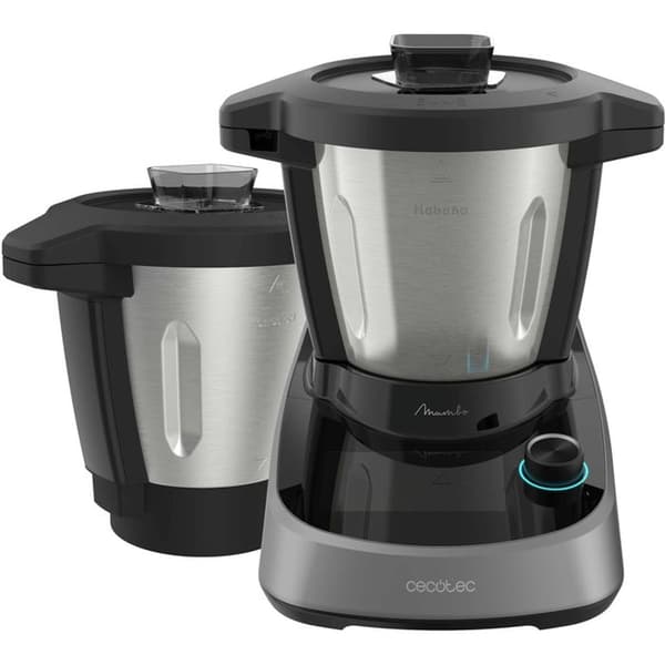 Cecotec Mambo Touch köksrobot med Wi-Fi, 5” TFT, 37 program och Habana-skål, 1600 W Svart