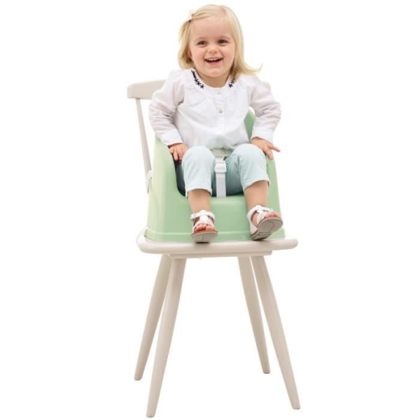 Thermobaby Tudi Chair Booster - 6 till 36 månader - 3 -punkts säkerhetssele - Céladon Green