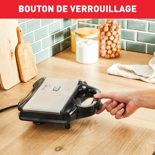 TEFAL Croque monsieur, Non-stick beläggning, Säkerhetslås, Värmebeständigt handtag SM155212