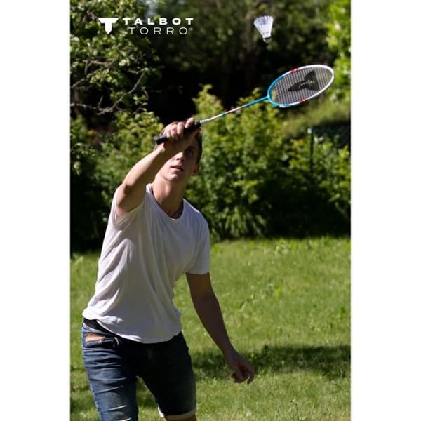 Badmintonset - TALBOT TORRO - 4 Fighter - 4 racketar - Multifilamentsträng med öljetter - 3 syntetiska badmintonbollar