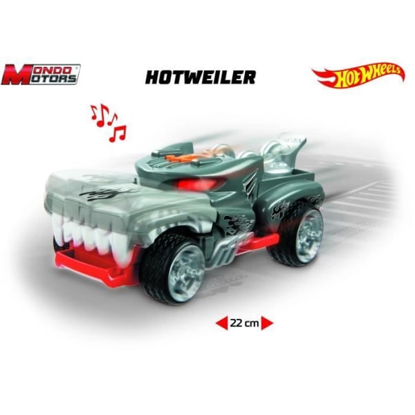 Motordrivet fordon - Mondo Motors - Ljud och ljus - Hot Wheels Monster Action Hotweiler - 23cm