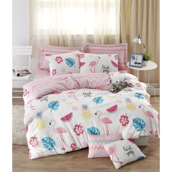 Bäddset - 1 påslakan 220 x 240 cm + 2 örngott 60 x 60 cm - 65% bomull, 35% polyester - Vit