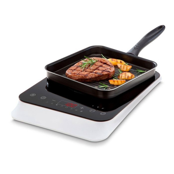 Bordshäll med induktionshäll  MEDION MD18490  1 brännare  2000W  8 program  10 nivåer  60-240°C  Svart/Vit