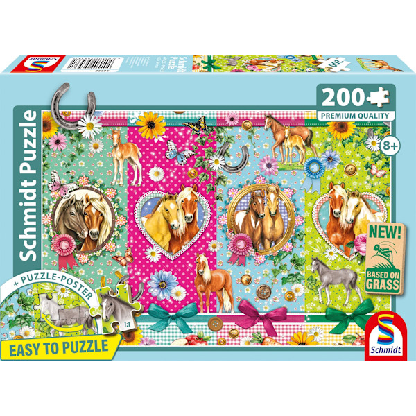 Pussel - SCHMIDT SPIELE - Glada hästar - 200 bitar - Från 8 år