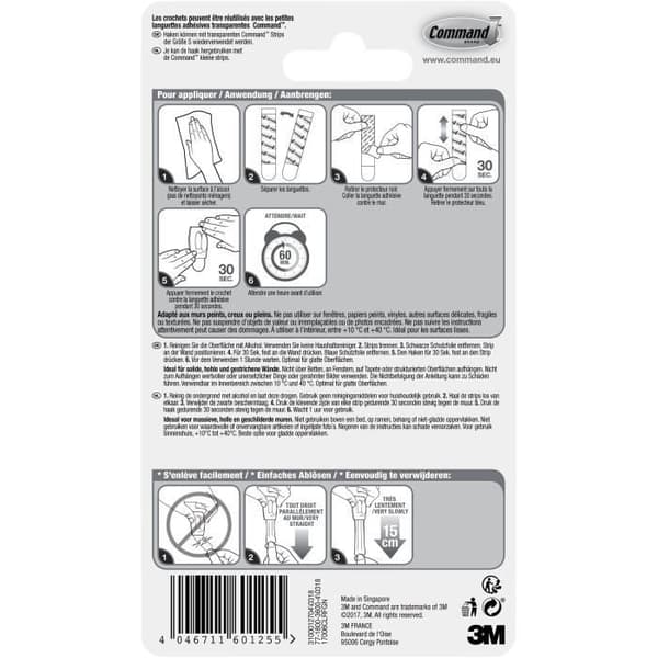 3M COMMAND Minikrok klar - Transparent