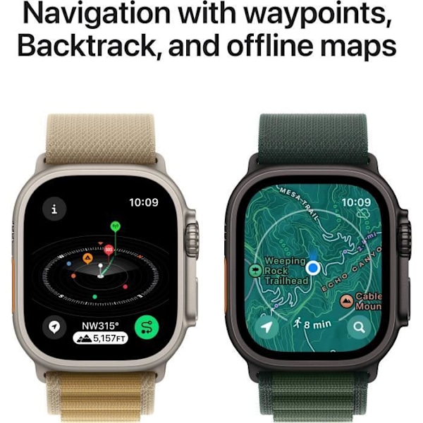 Apple Watch Ultra 2 GPS + Cellular - 49 mm - Svart Titanium fodral - Svart Titanium Milanese Loop rem - M